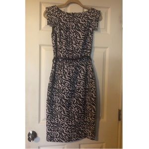 Midi Elegant cream and black dress